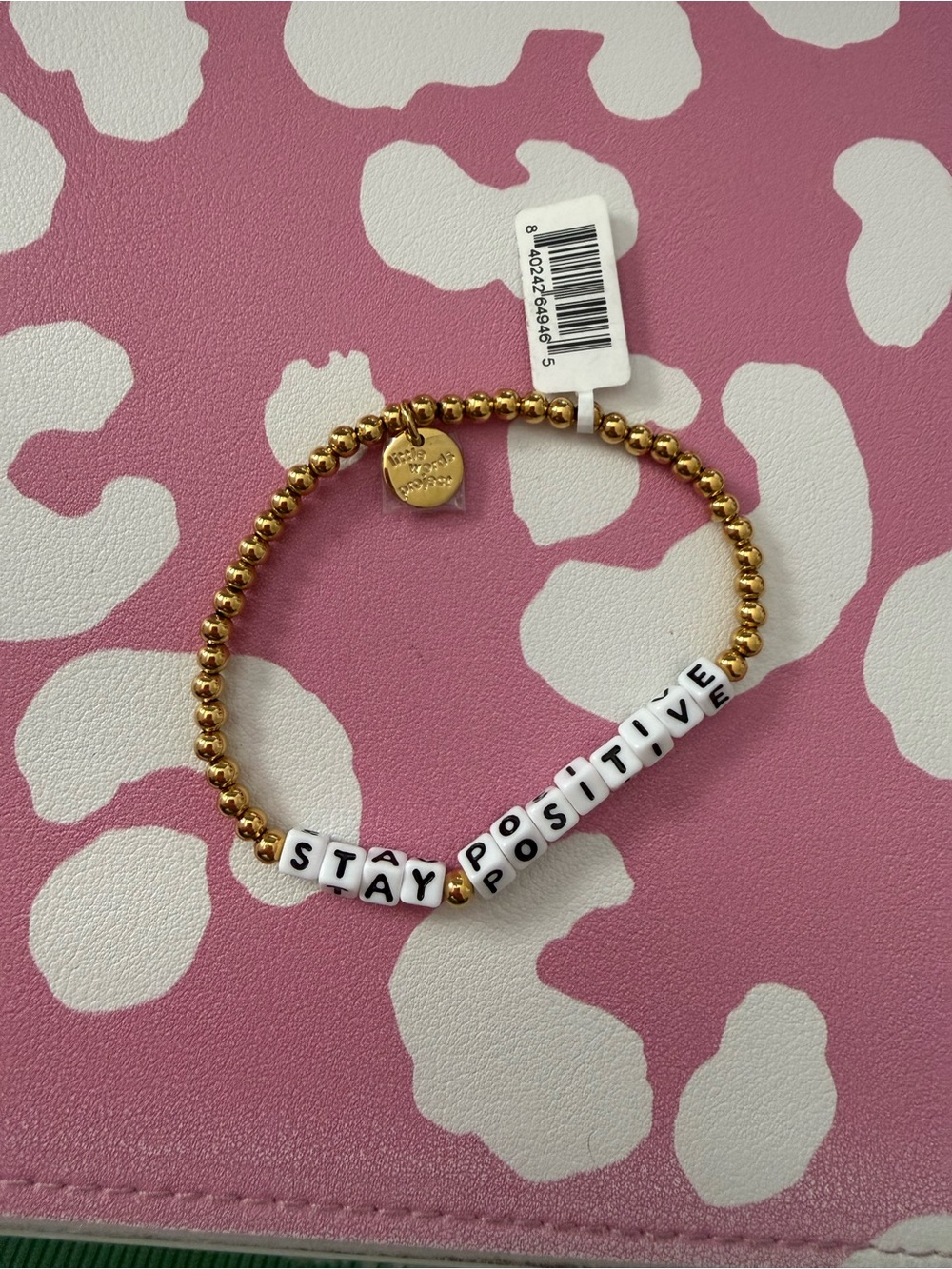Stay Positive Gold Beaded Bracelet